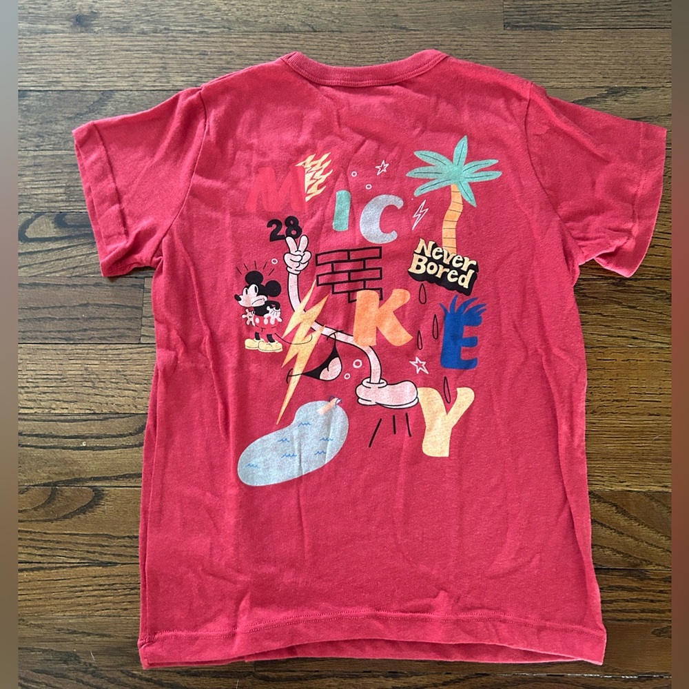 Chaser x Disney Red Mickey Mouse Tee (boy size 8) - Picture 2 of 3